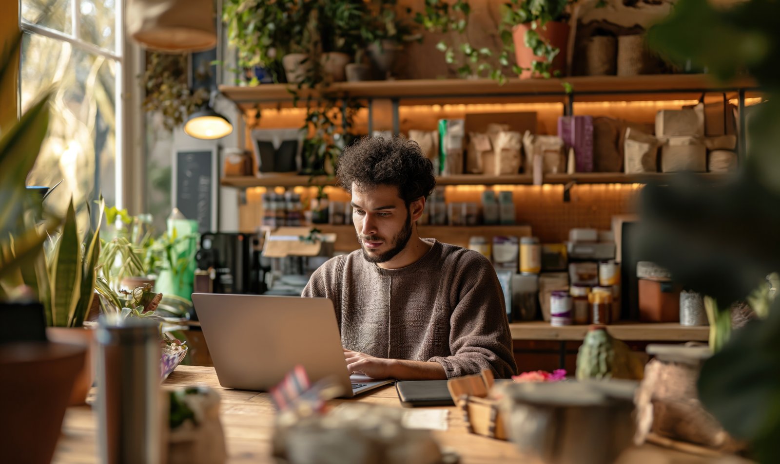 Self-employed individual working